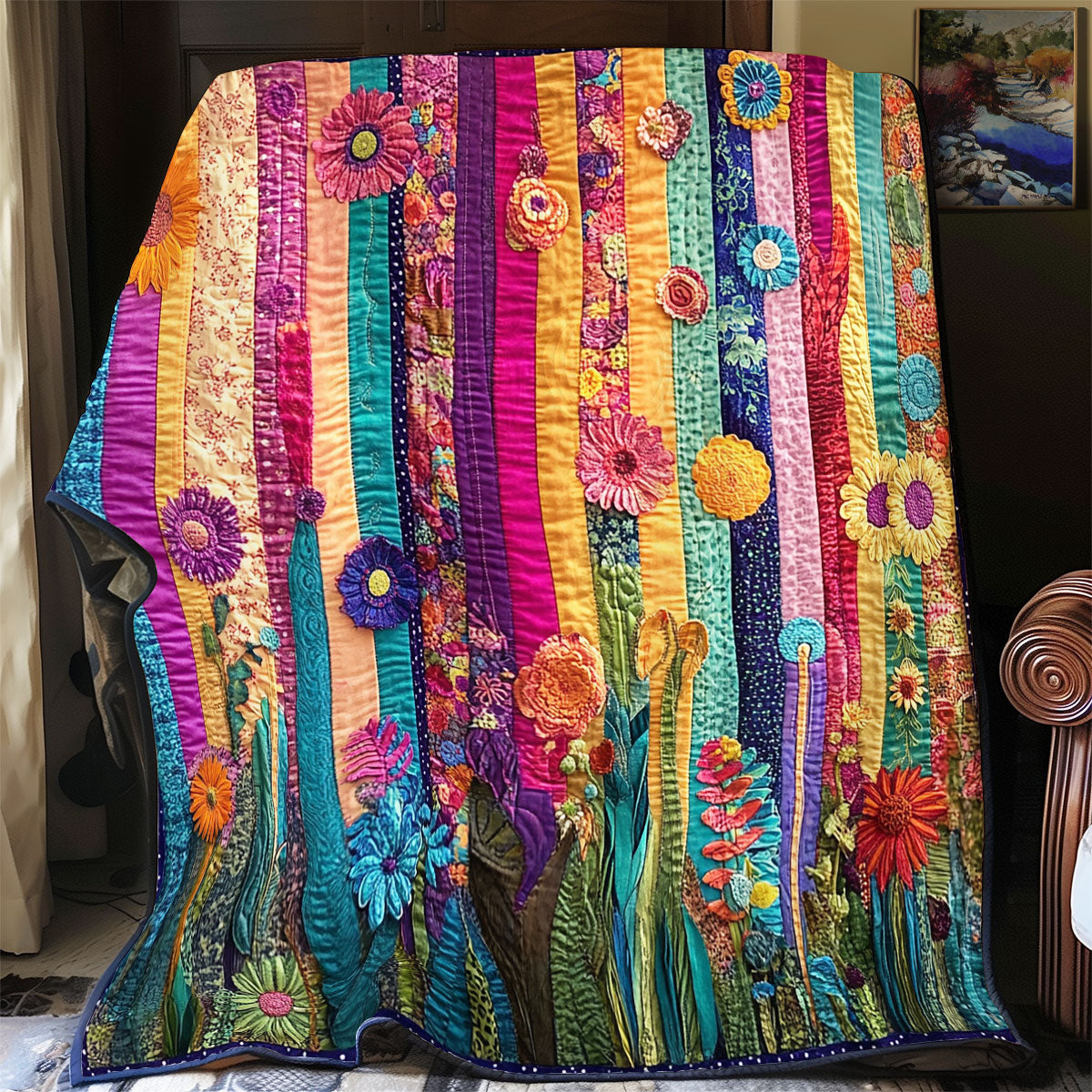 Patchwork Flowers WU1401004CL Quilt – Cozzyhomes