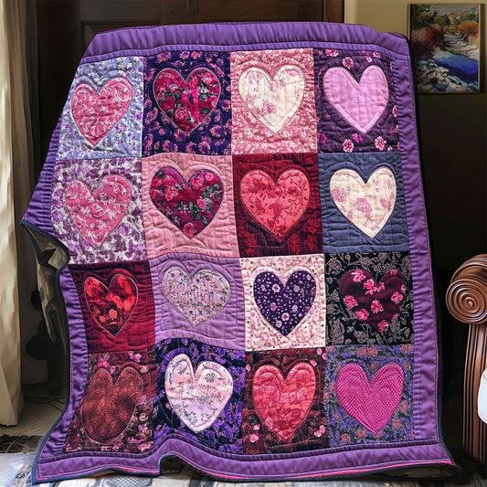 Purple Heart Be My Valentine WU3012006CL Quilt