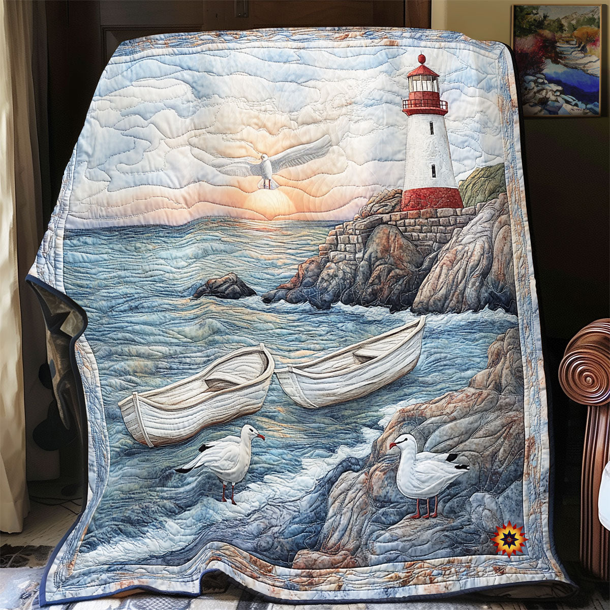 Serene Coastal Landscape WU2312012CL Quilt