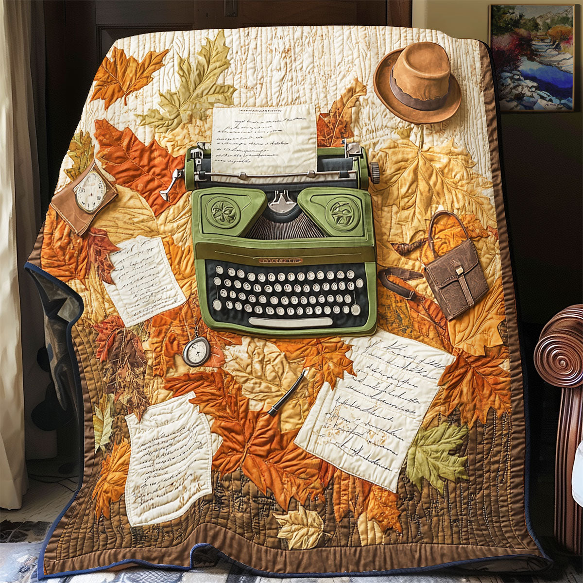 Typewriter Lost In Books WU1302017CL Quilt