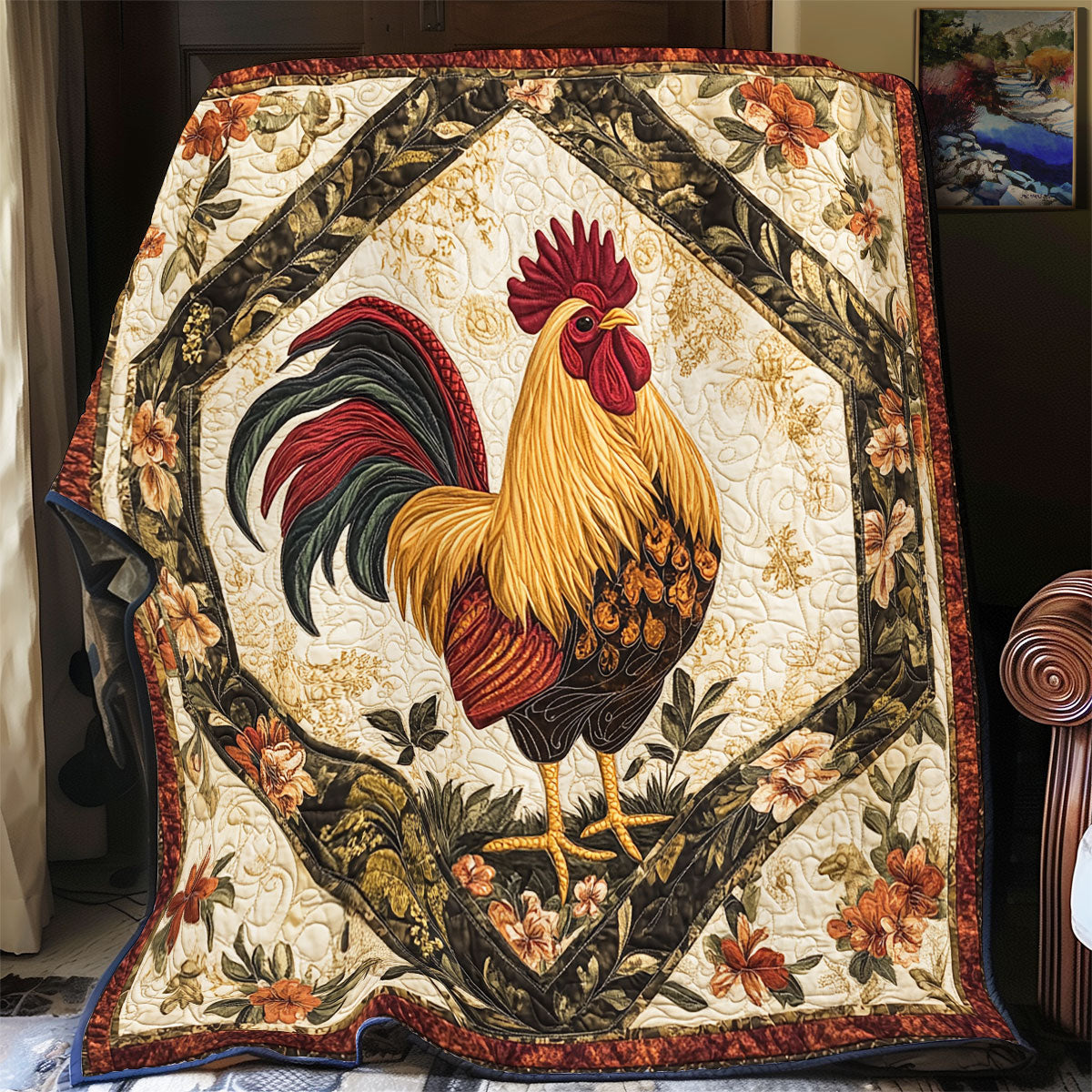 Vintage Rooster WU0301098CL Quilt