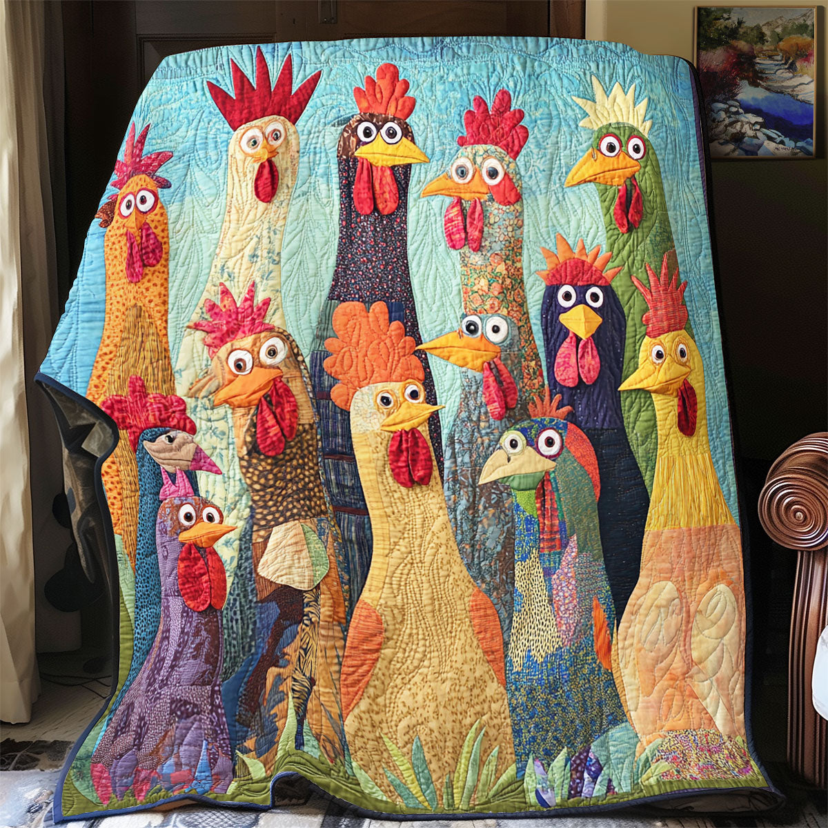 Whimsical Chicken WU0602026CL Quilt – Cozzyhomes