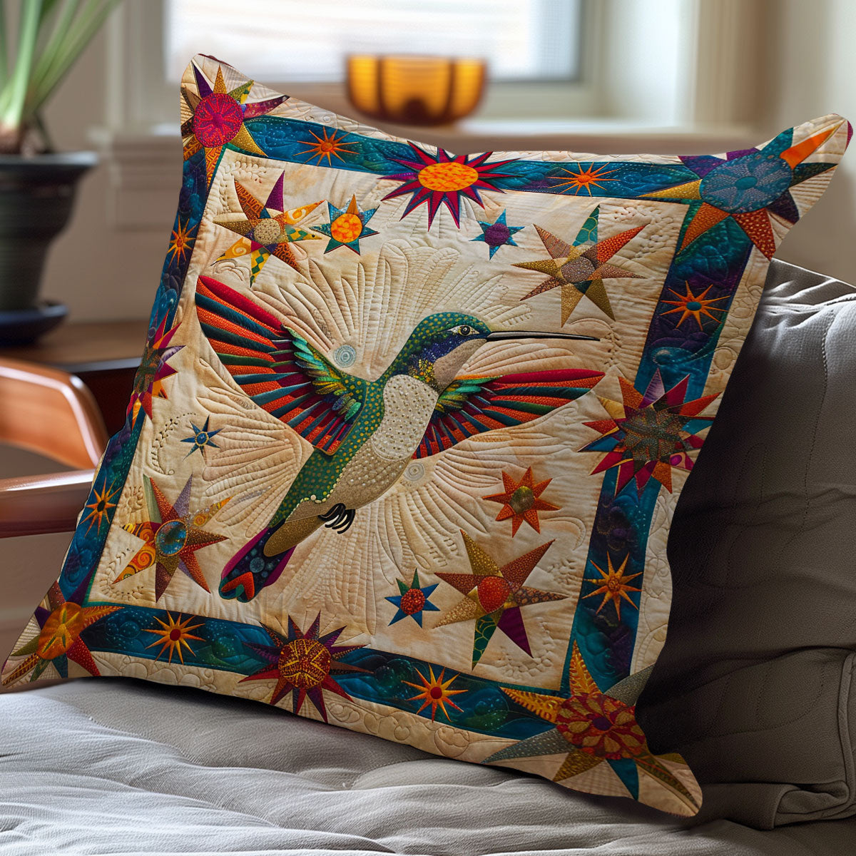 Hummingbird And Stars XR2007017CL Quilt Pillow Case