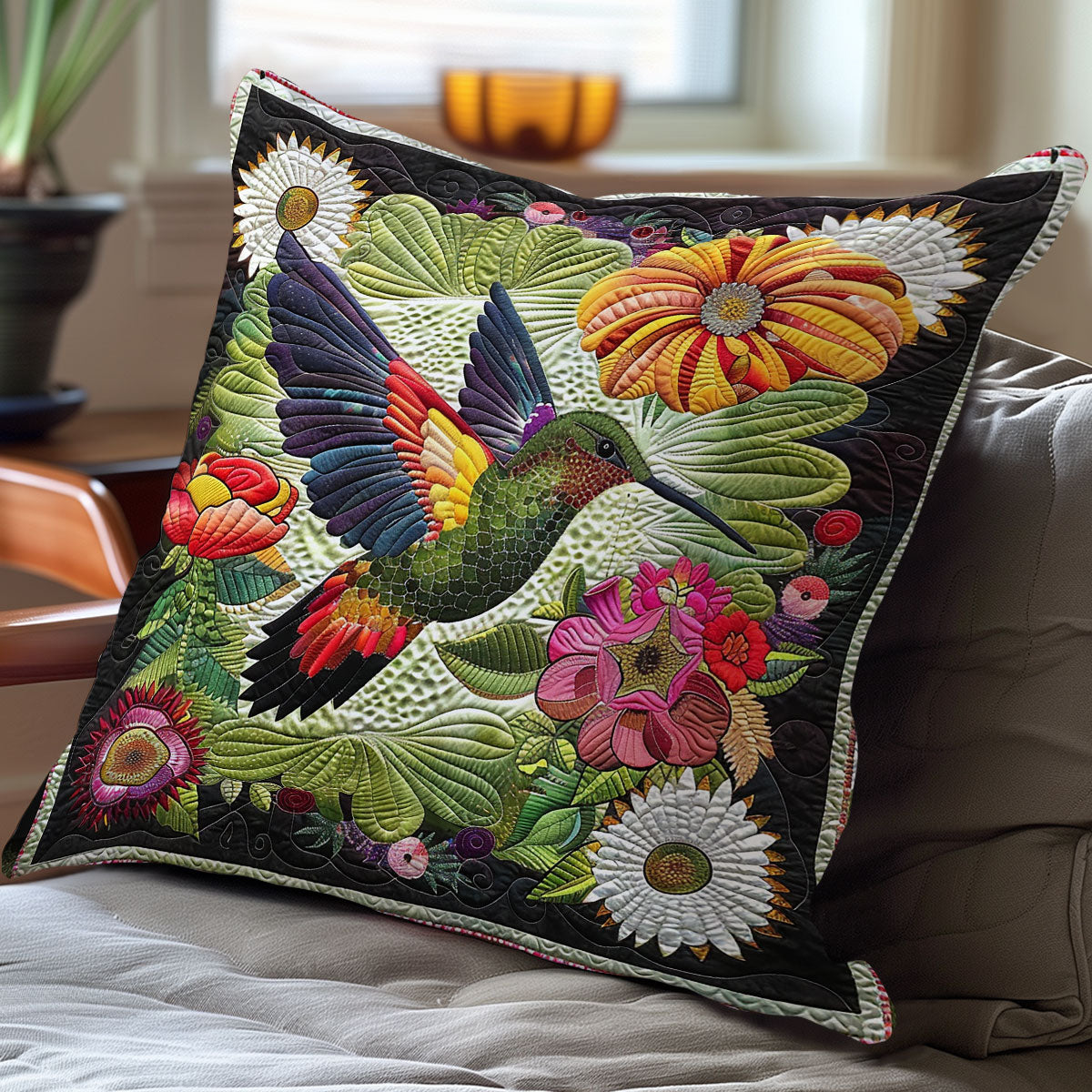 Hummingbird Flowers XR2007018CL Quilt Pillow Case