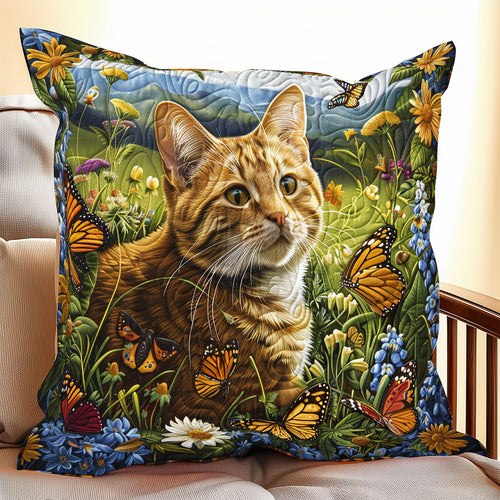 Cat And Butterflies XR2506020CL Quilt Pillow Case