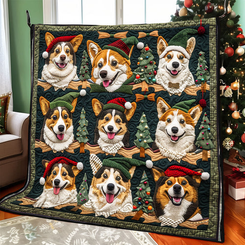 Corgi Christmas Elf XR1308032CL Quilt