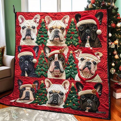 French Bulldogs Love Christmas XR1308001CL Quilt