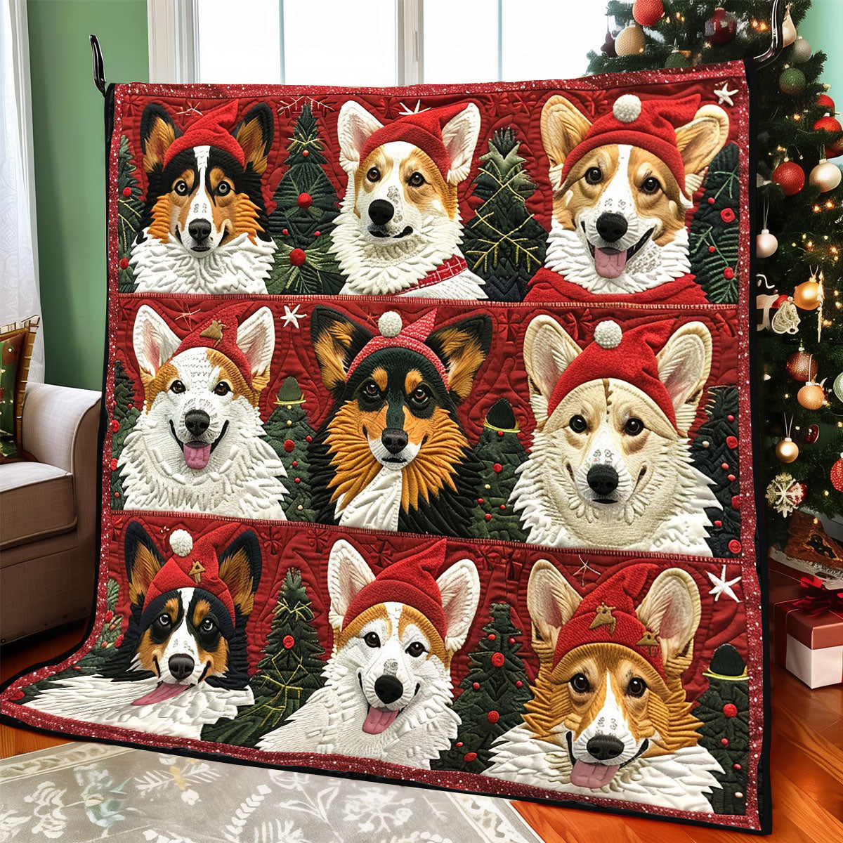 Jingle Bell Corgi XR1308030CL Quilt