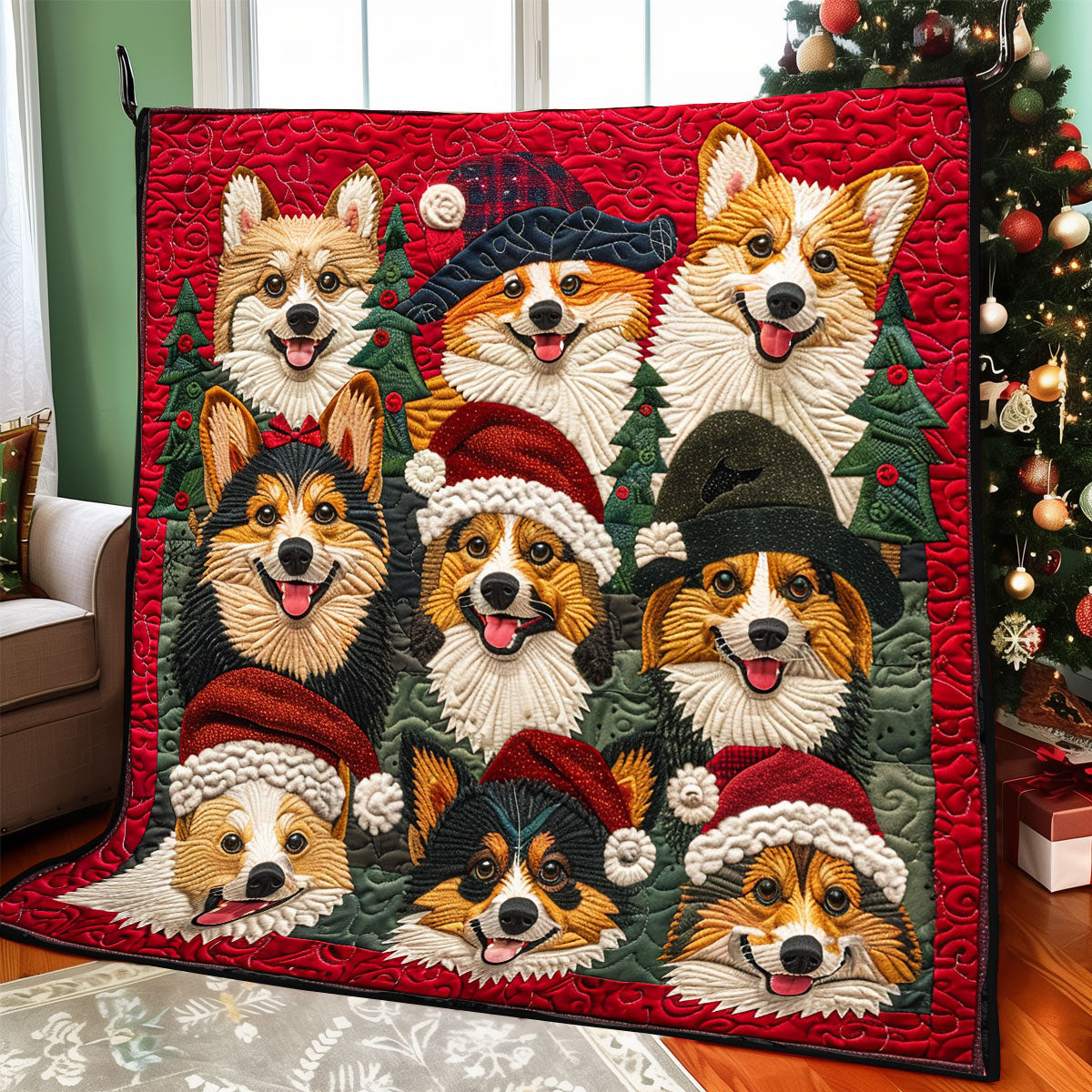 Merry Corgimas XR1308028CL Quilt