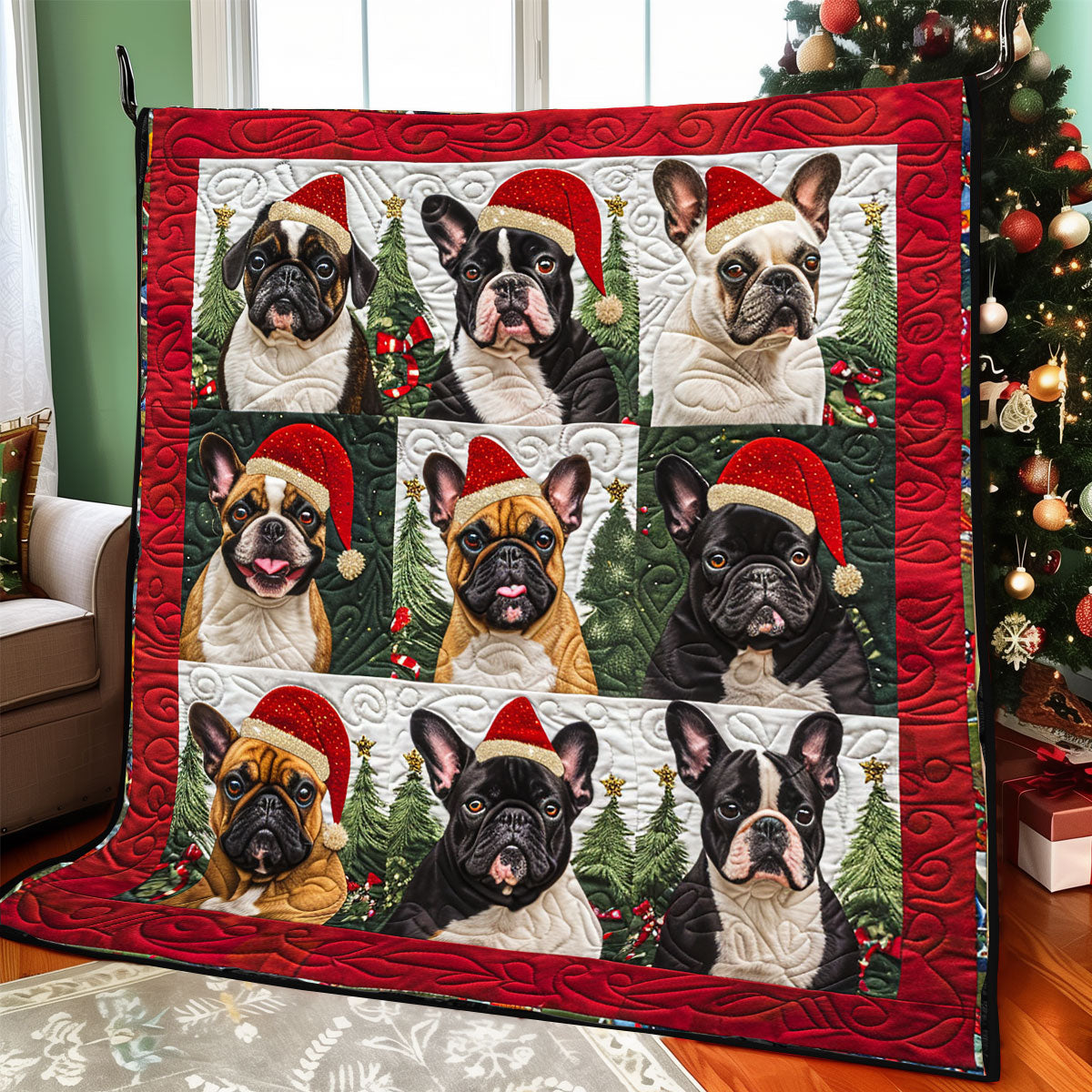 Merry Woof French Bulldog XR1308023CL Quilt