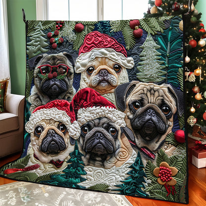 Pug Christmas Tree XR1308003CL Quilt