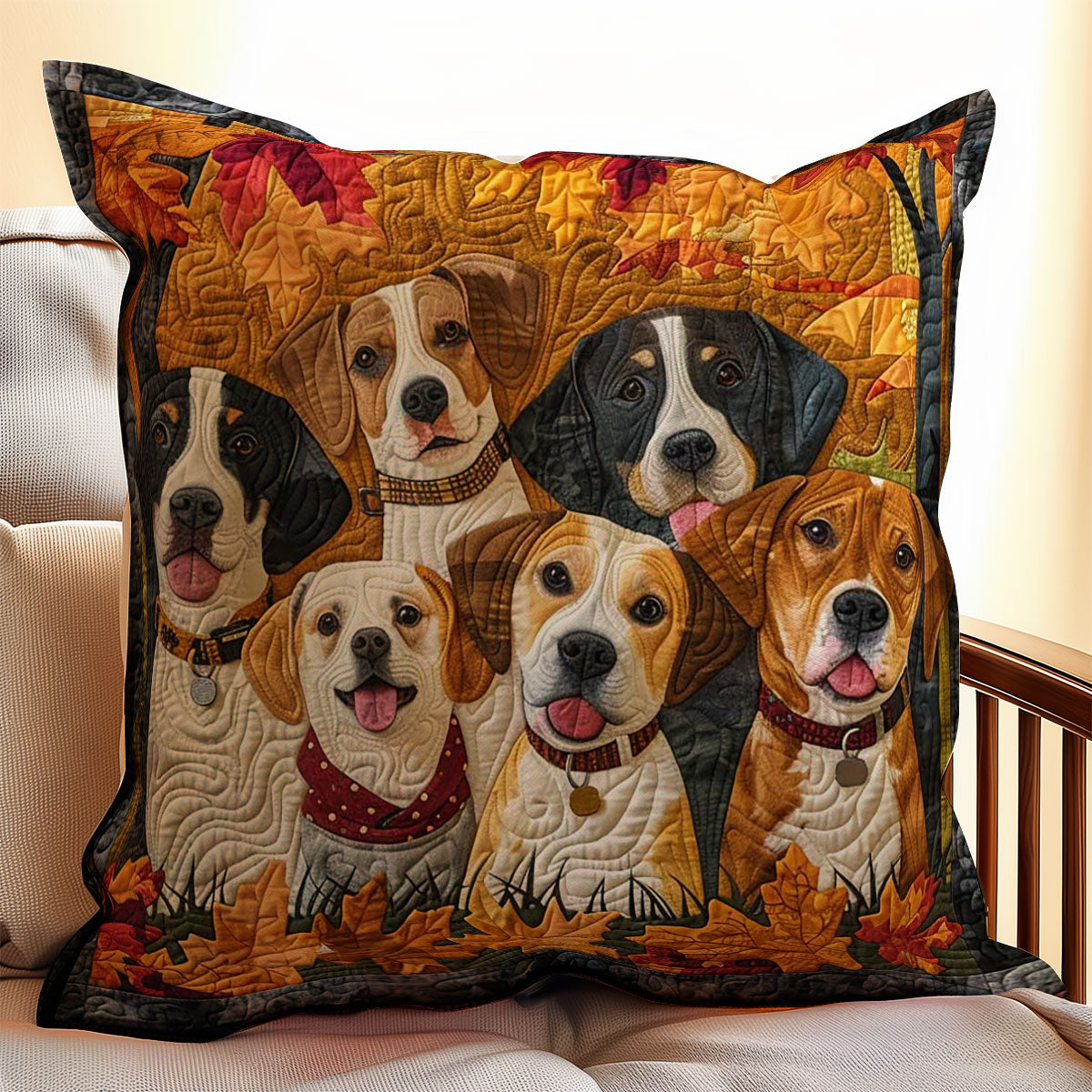 Autumn Dog WJ1608032CL Quilt Pillow Case