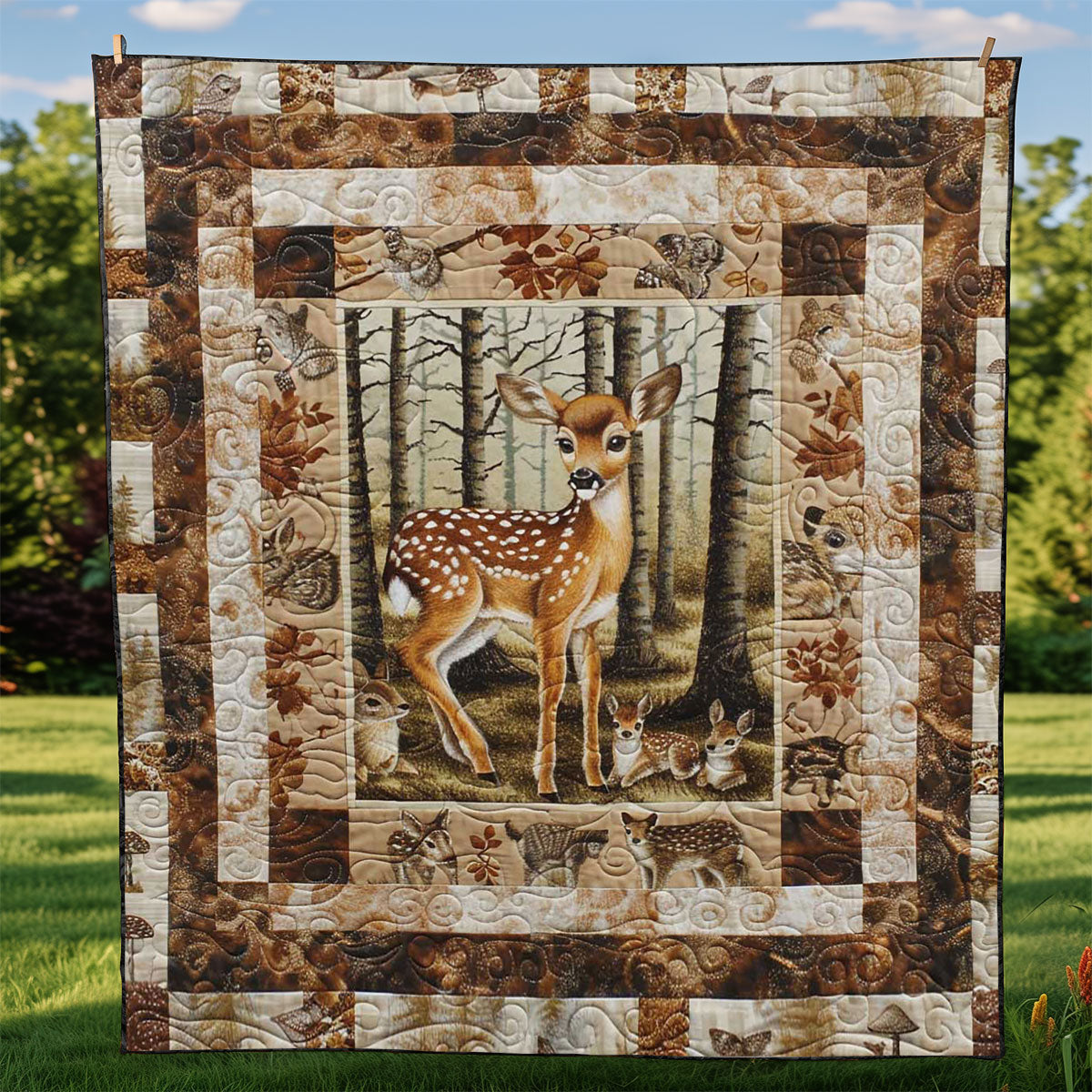 Baby Deer In The Wood WJ0909001CL Quilt