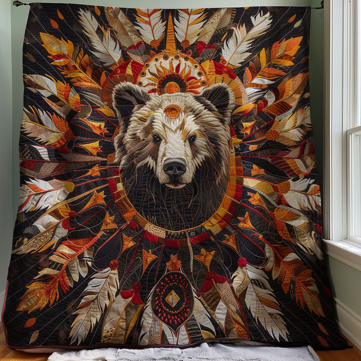 Bear Native American WJ0807021CL Quilt