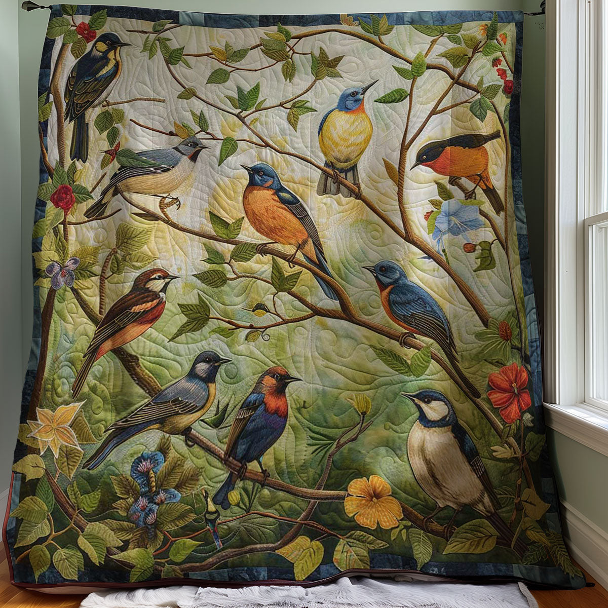 Bird Family WJ2507003CL Quilt