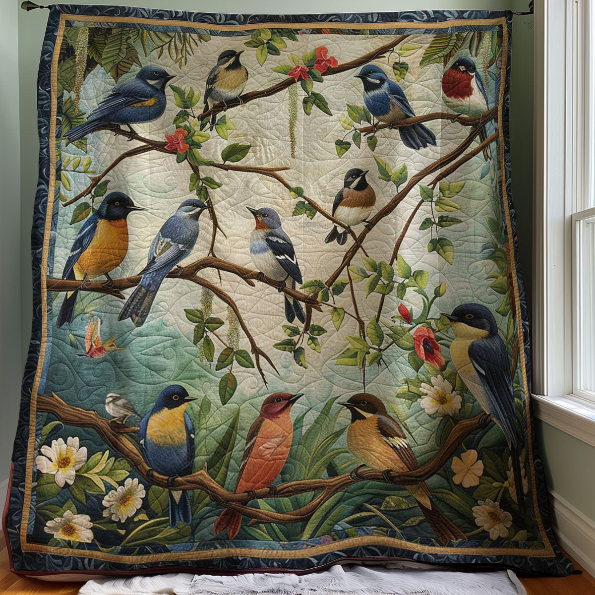 Bird Family WJ2507004CL Quilt