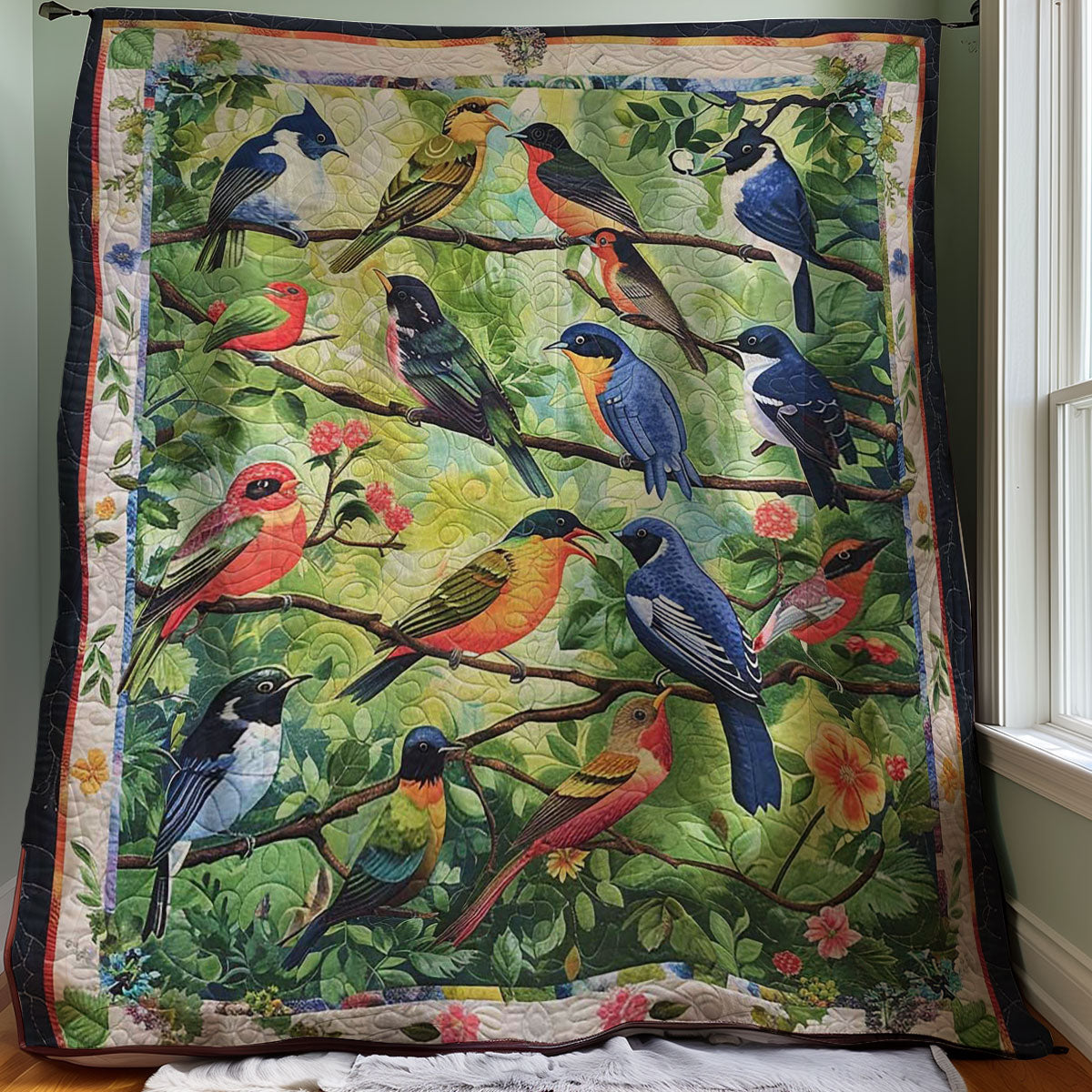 Bird Family WJ2507007CL Quilt