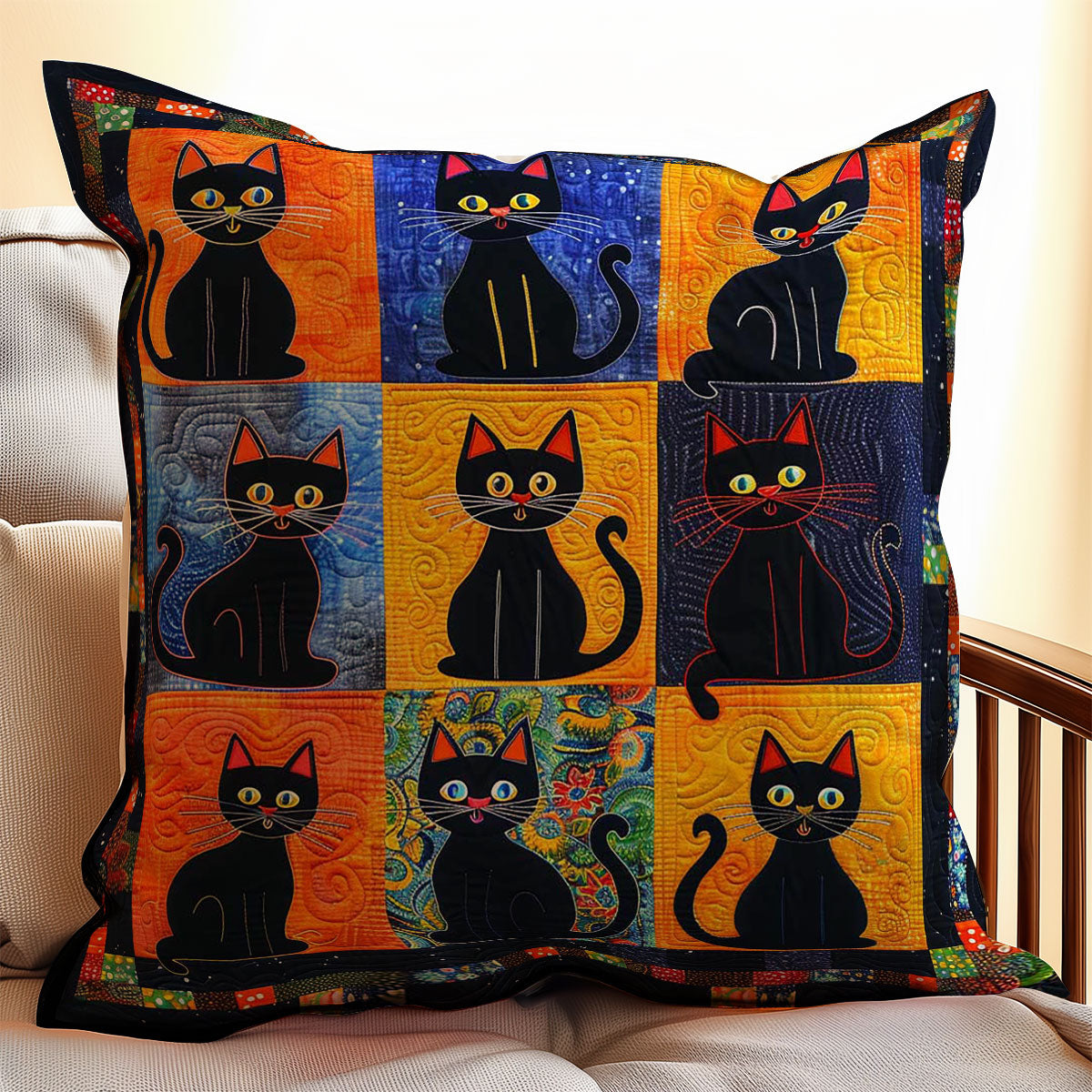 Black Cats WJ1908031CL Quilt Pillow Case