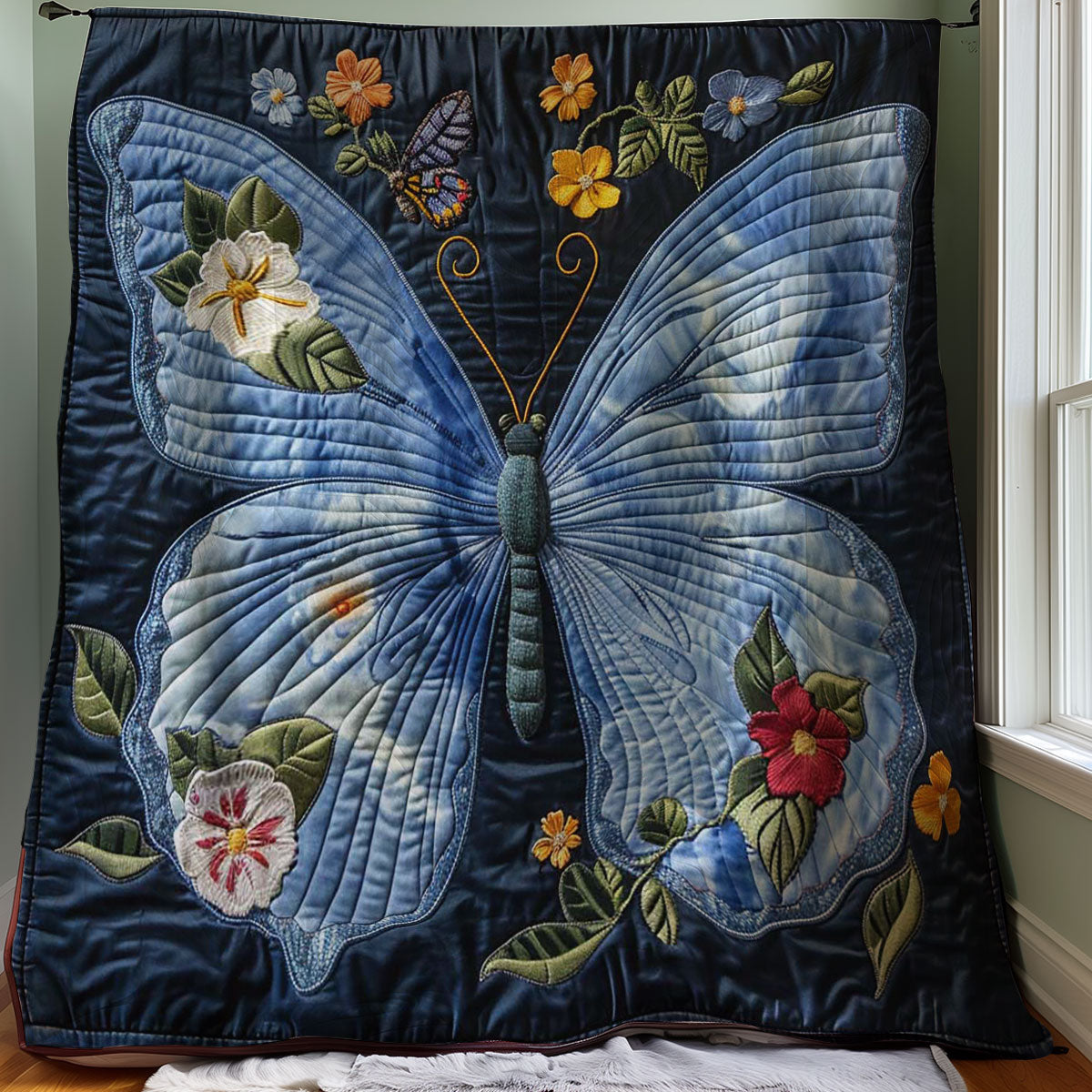 Blue Butterfly WJ1807004CL Quilt