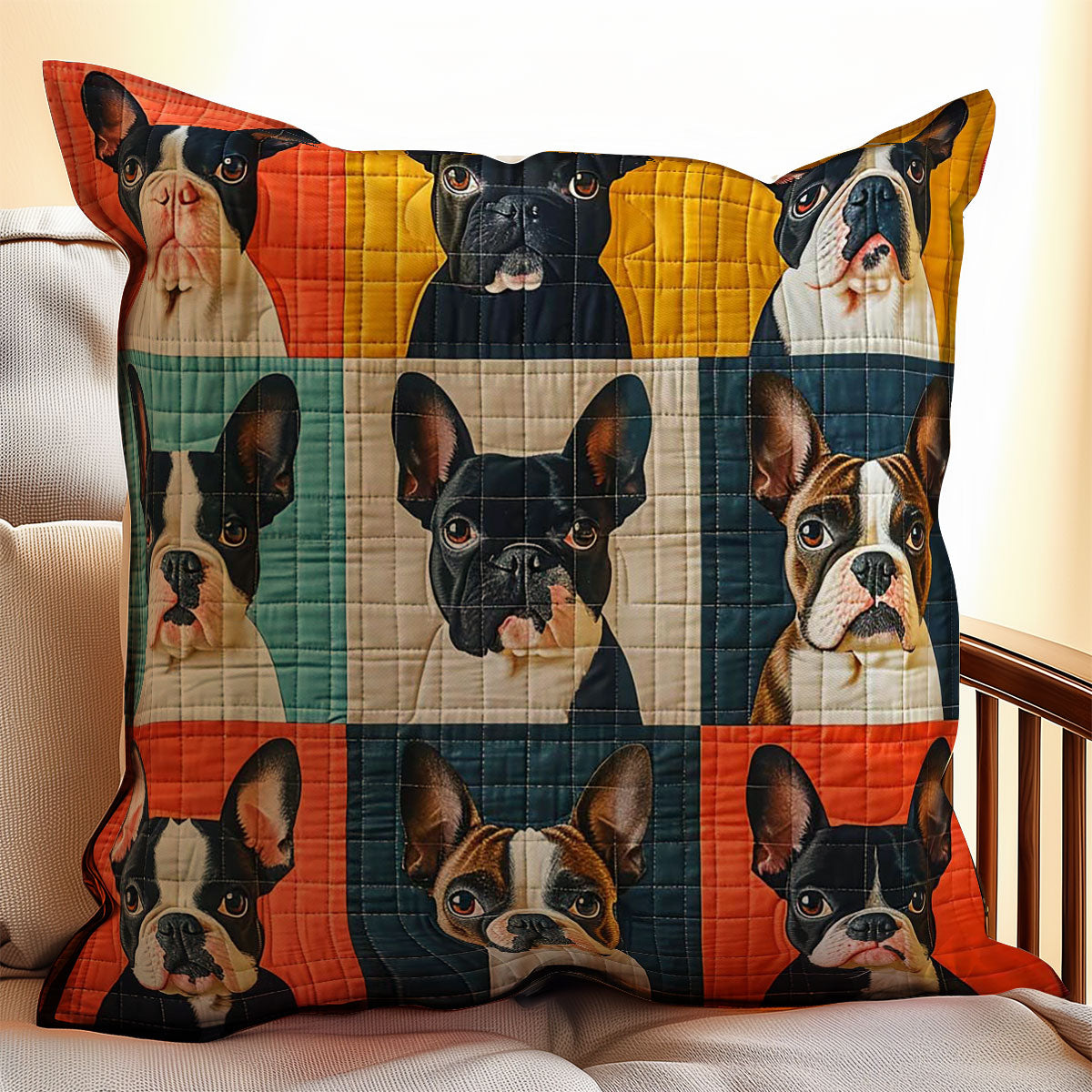 Boston Terrier WJ2708034CL Quilt Pillow Case