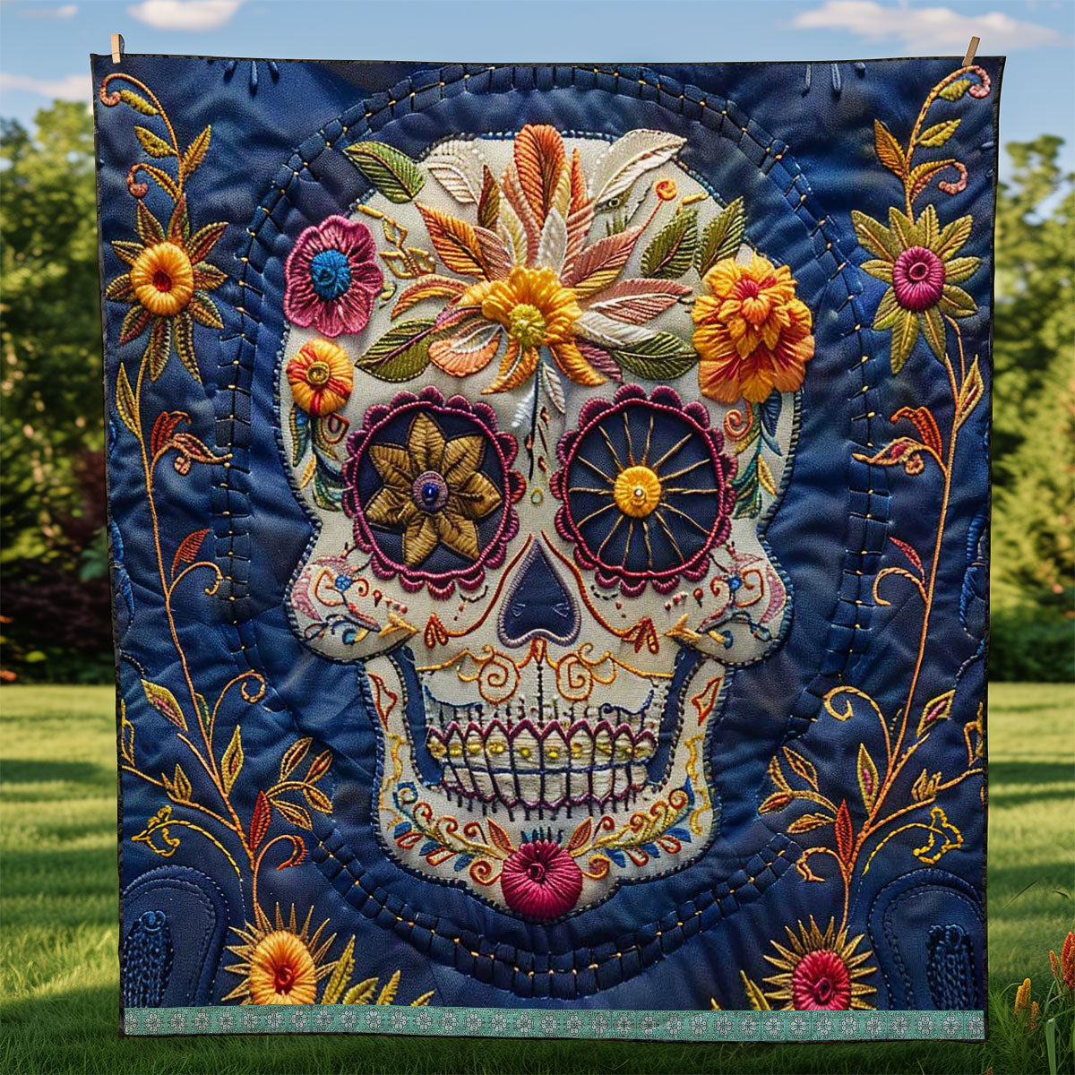 Calavera Sugar Skull WJ1409001CL Quilt