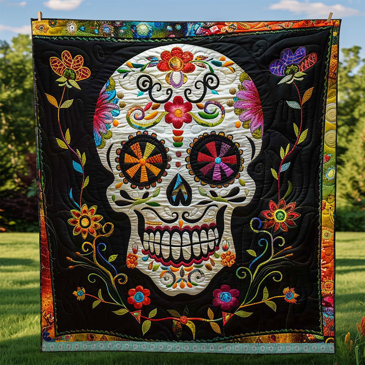 Calavera Sugar Skull WJ1709002CL Quilt