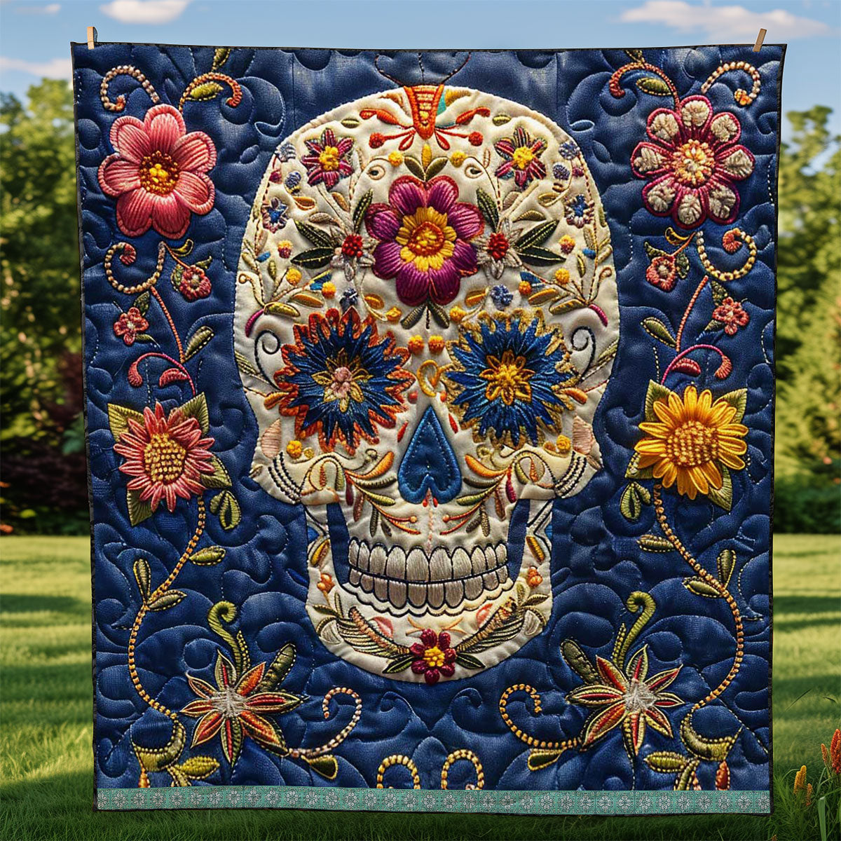 Calavera Sugar Skull WJ1709003CL Quilt