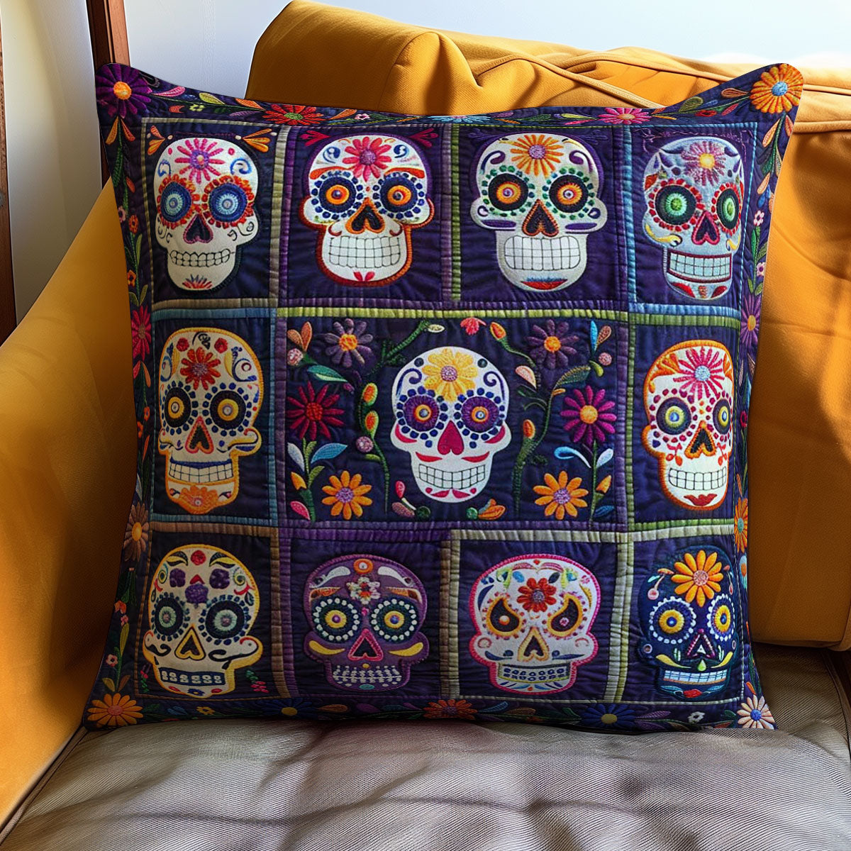 Calavera Sugar Skulls WJ1409038CL Quilt Pillow Case