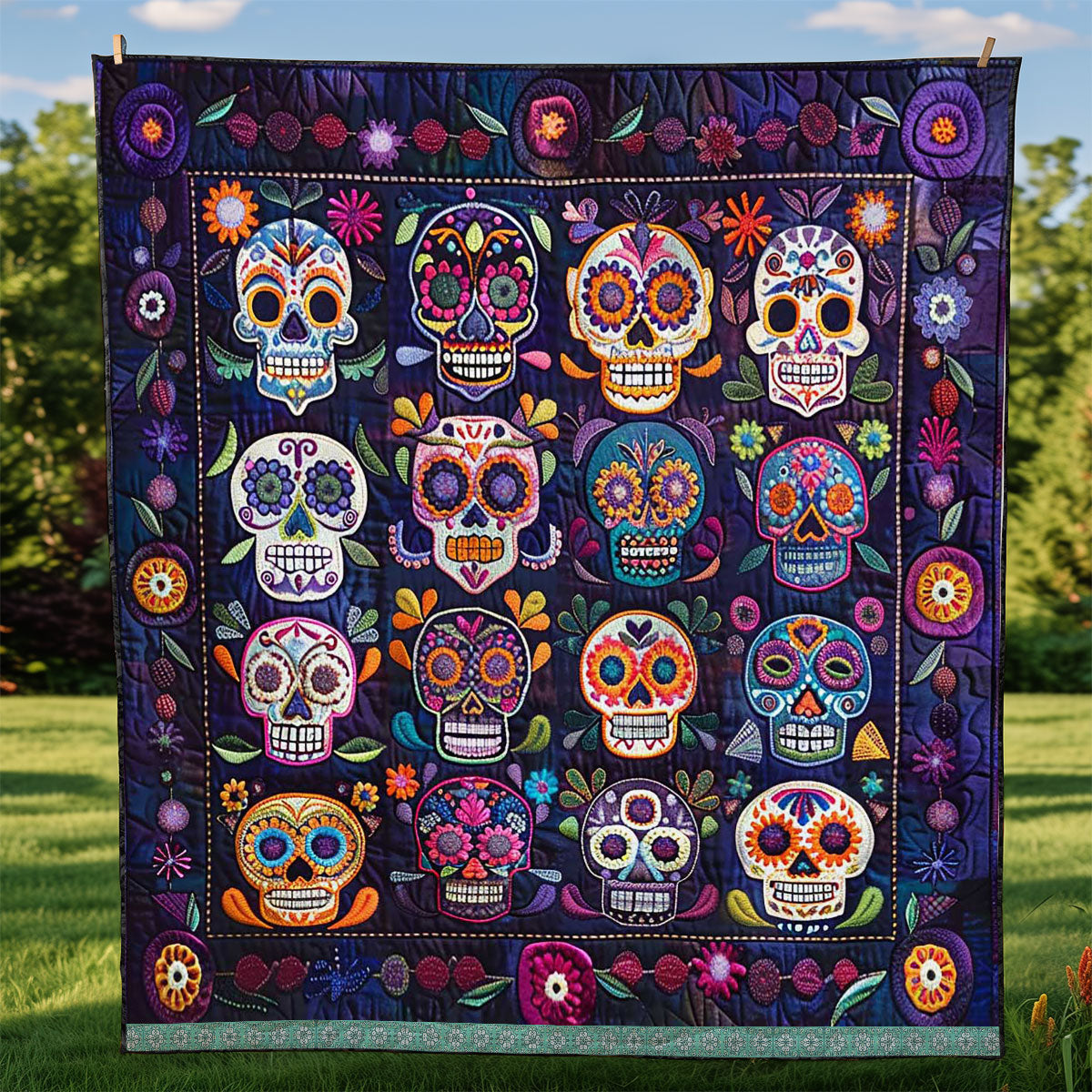 Calavera Sugar Skulls WJ1709005CL Quilt