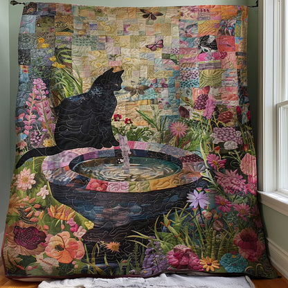 Cat By The Fountain WJ1907009CL Quilt