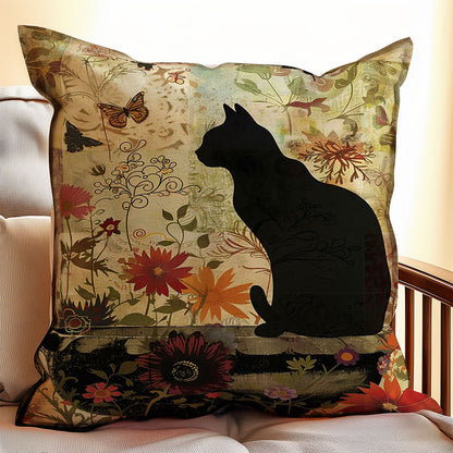 Cat By The Fountain WJ2207042CL Quilt Pillow Case