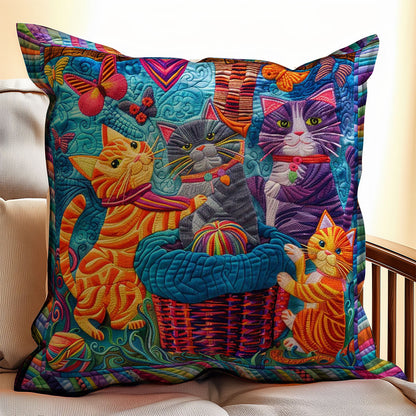 Cat In The Wool Basket WJ2008029CL Quilt Pillow Case