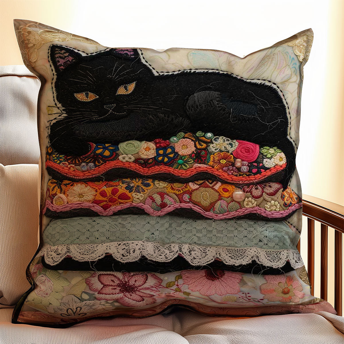 Cat WJ2007044CL Quilt Pillow Case