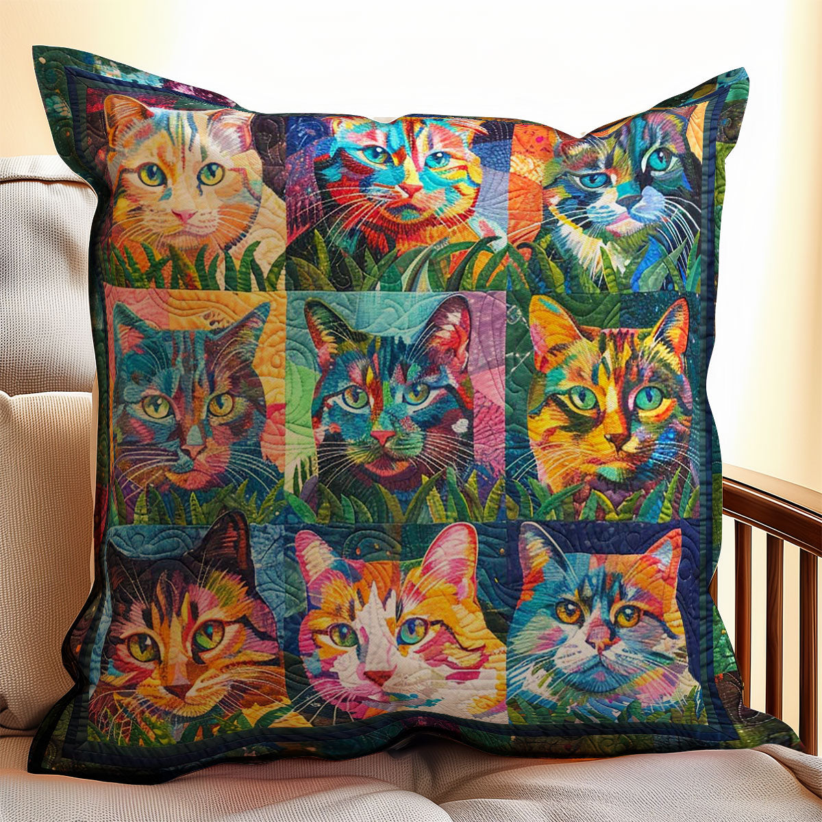 Cats WJ3107043CL Quilt Pillow Case