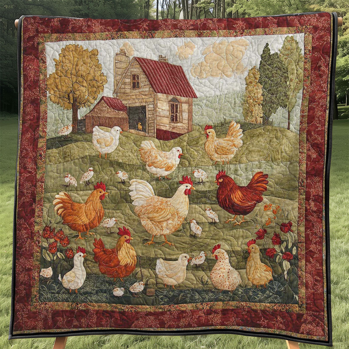 Chicken Yard WJ0808010CL Quilt