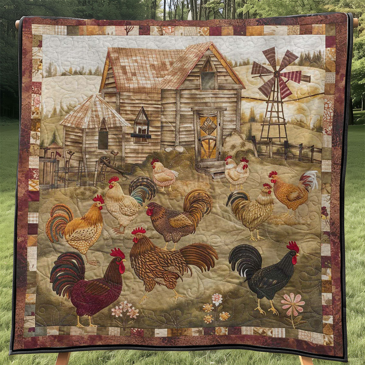 Chicken Yard WJ0908001CL Quilt