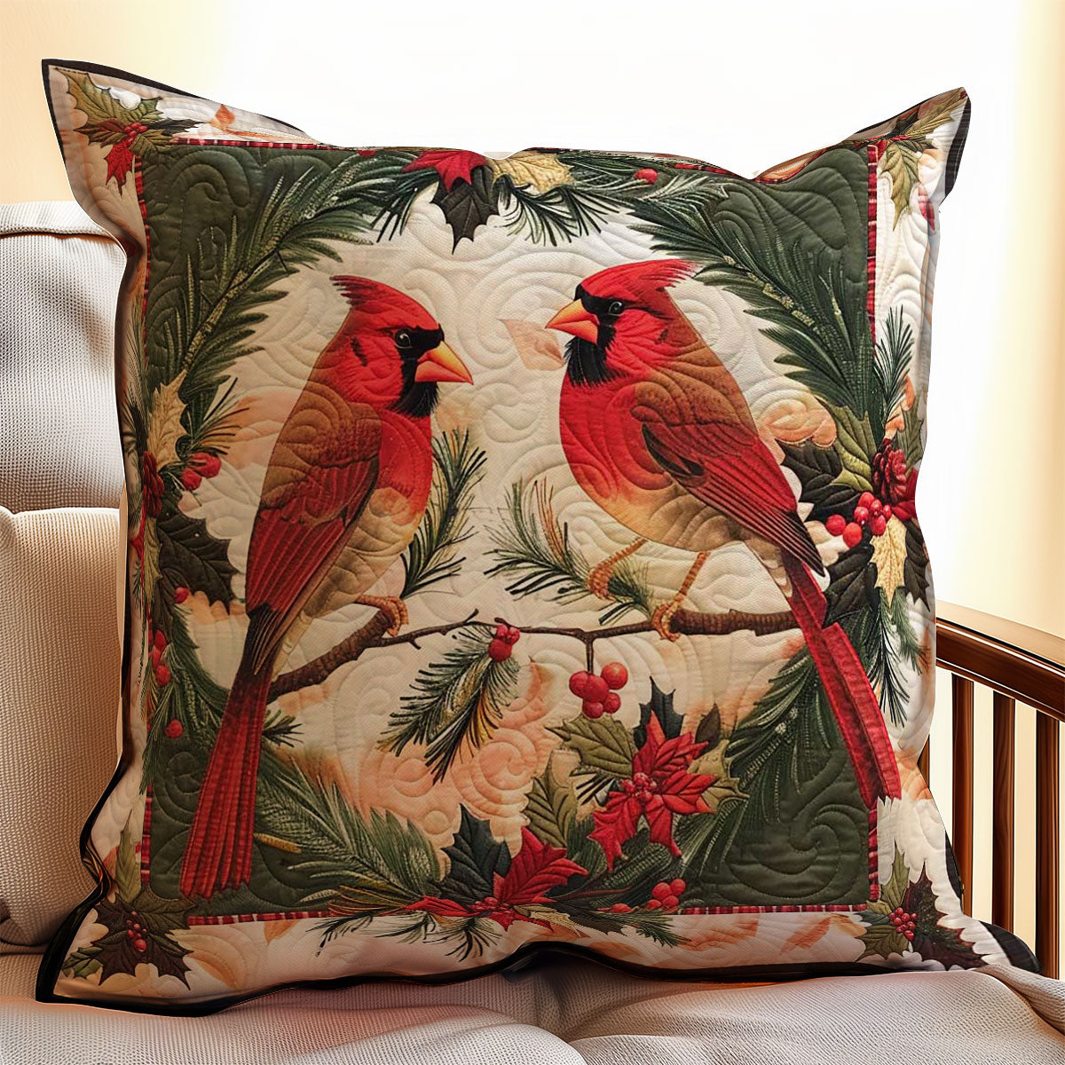 Christmas Cardinal WJ1908032CL Quilt Pillow Case