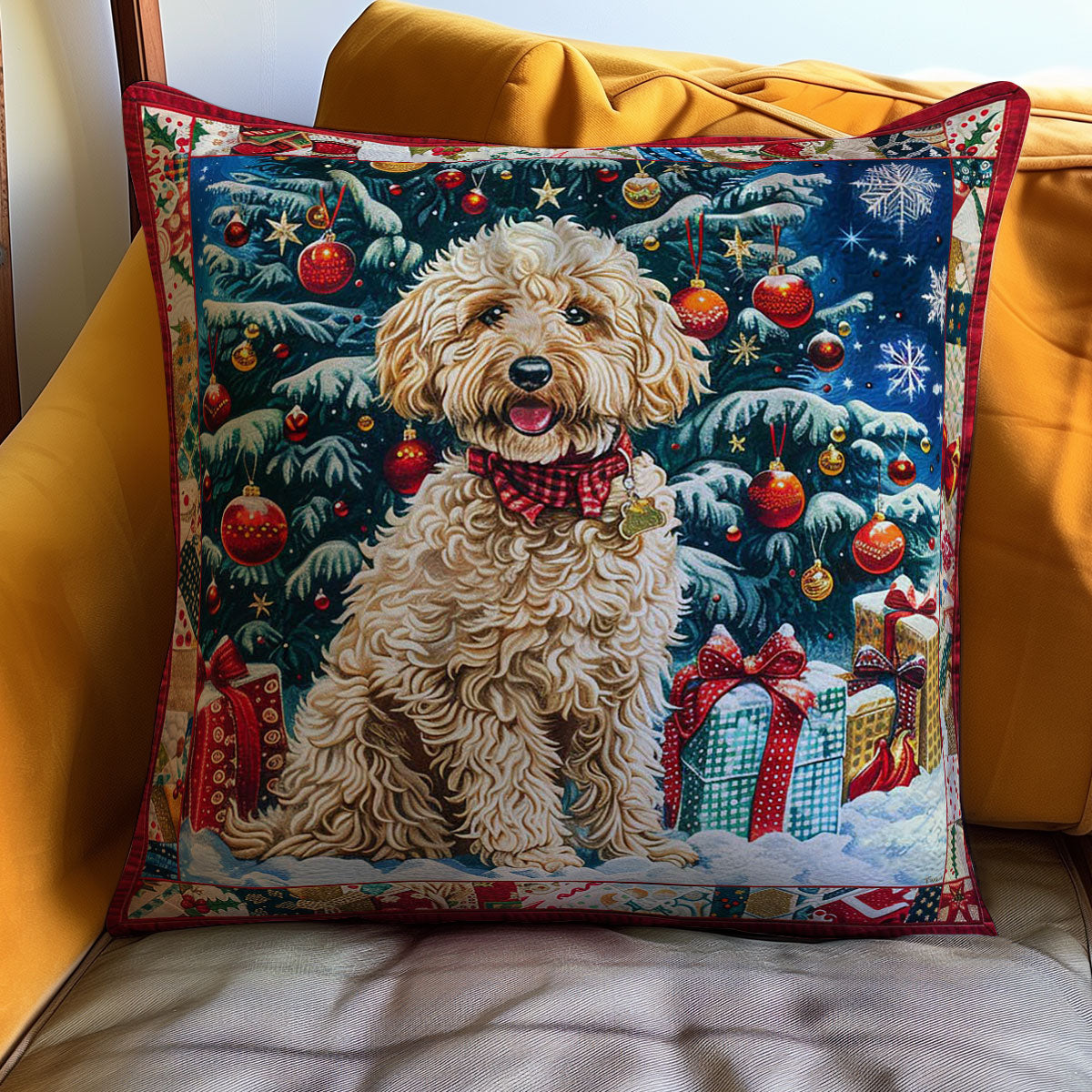 Christmas Dog WJ0509033CL Quilt Pillow Case