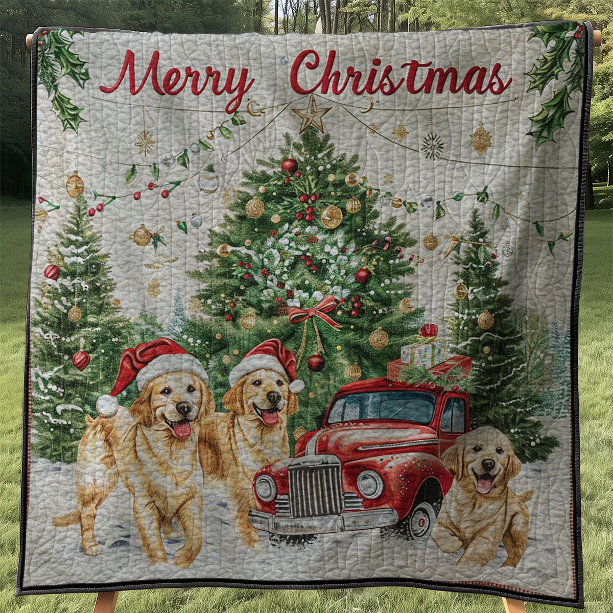 Christmas Dog WJ3107014CL Quilt