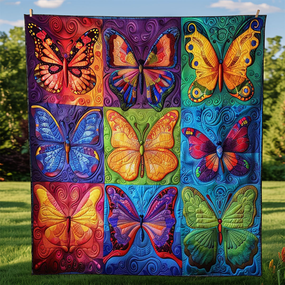 Colorful Butterflies WJ0509005CL Quilt