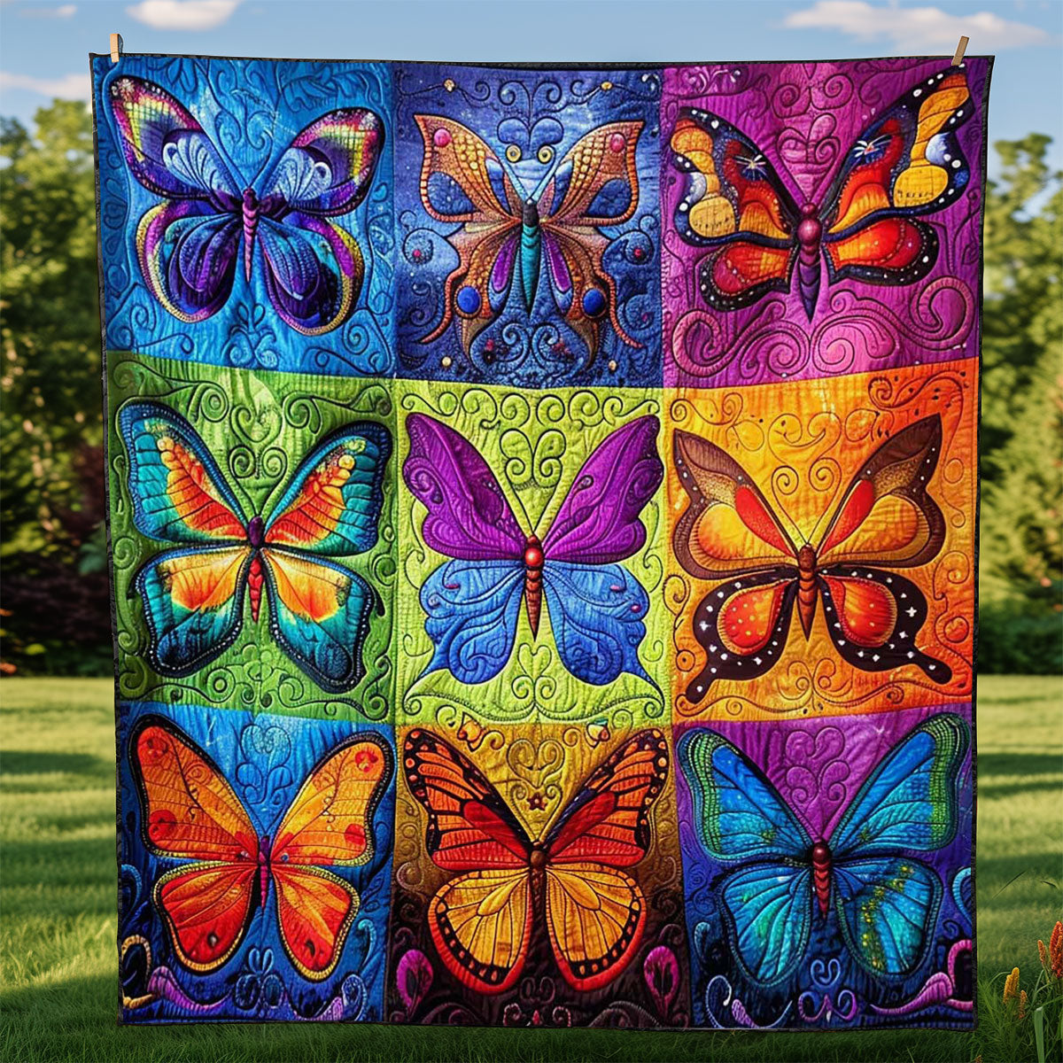 Colorful Butterflies WJ2308002CL Quilt