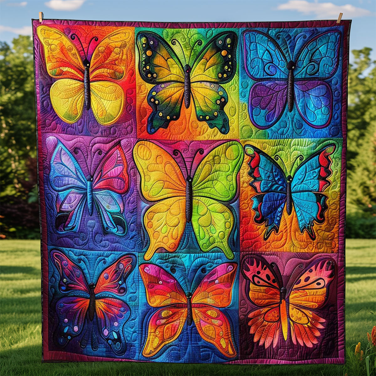 Colorful Butterflies WJ2408007CL Quilt