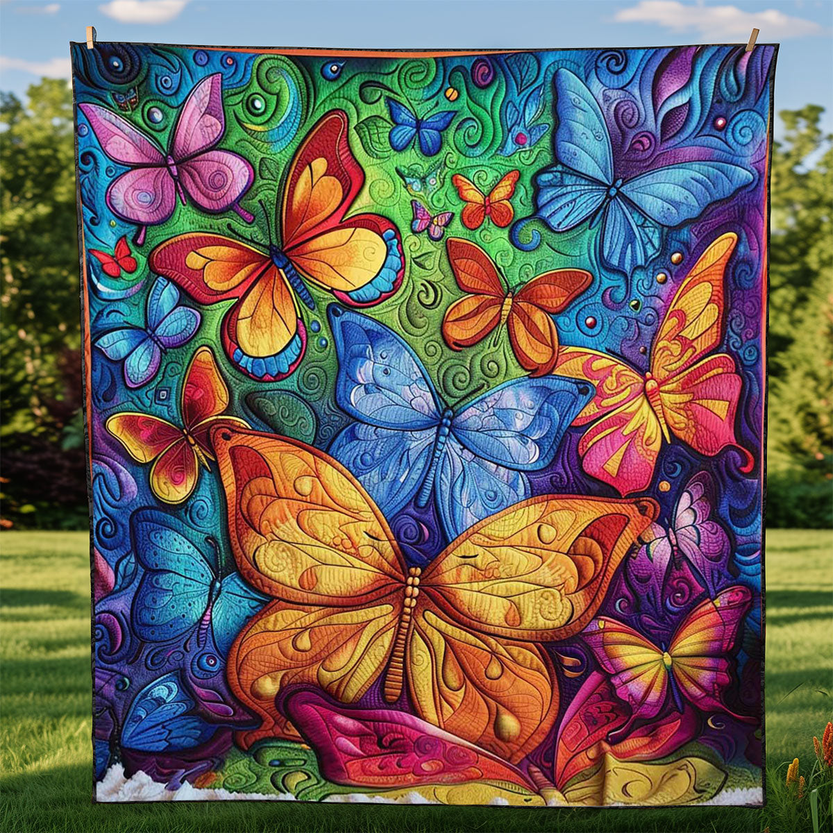 Colorful Butterflies WJ2408008CL Quilt