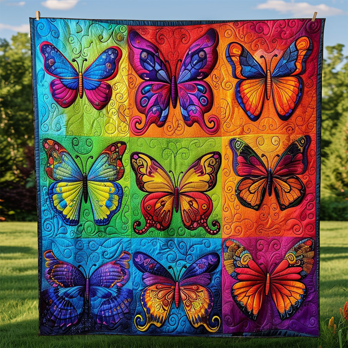 Colorful Butterflies WJ3008008CL Quilt