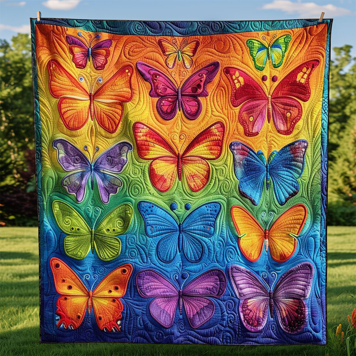 Colorful Butterflies WJ3008009CL Quilt