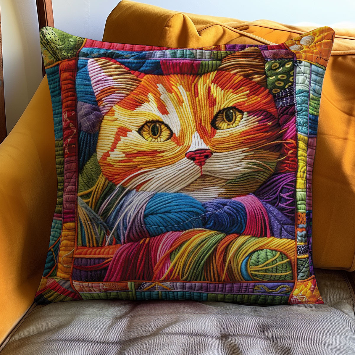 Colorful Cat WJ0509034CL Quilt Pillow Case