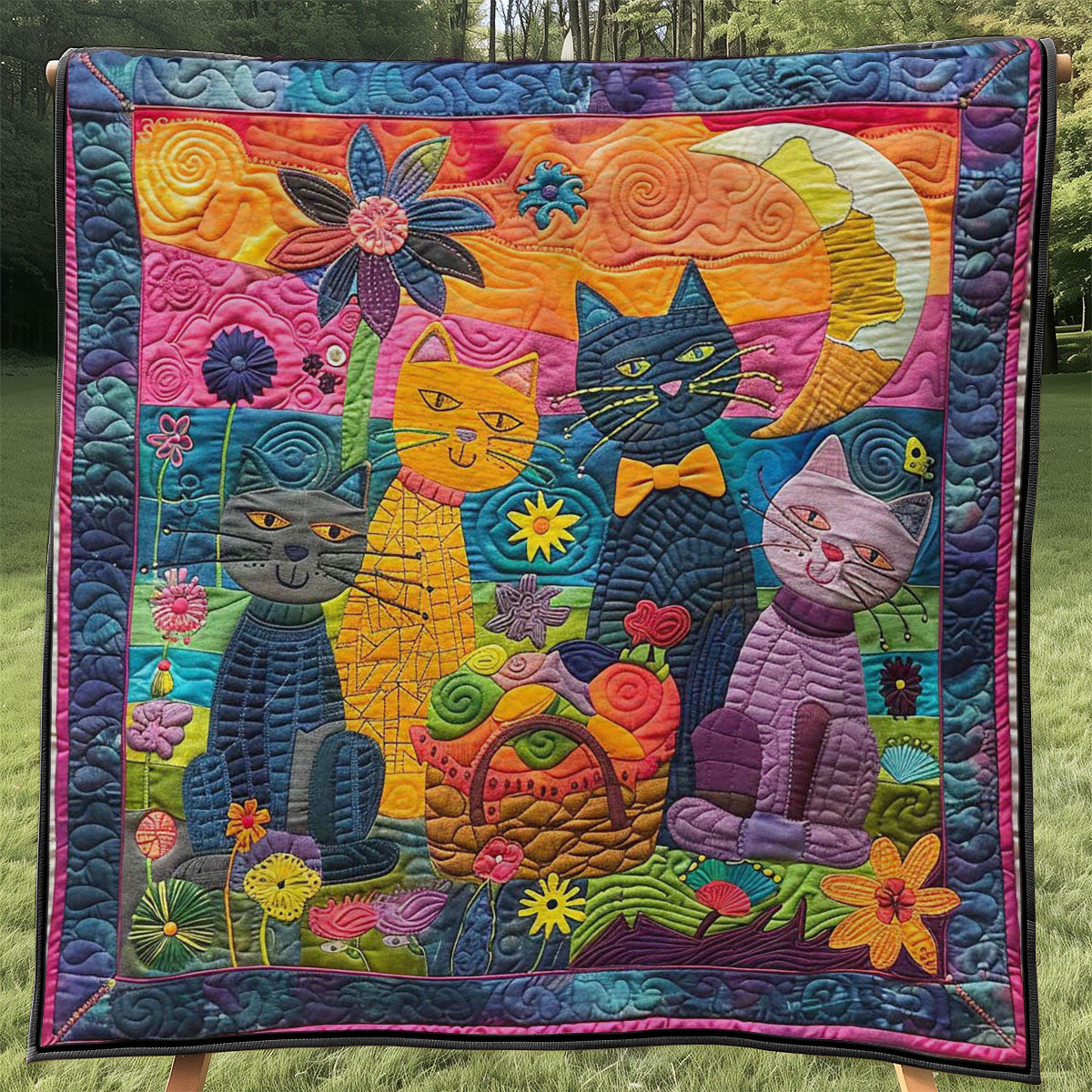 Colorful Cats WJ1508008CL Quilt