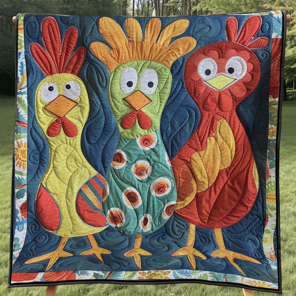 Colorful Chicken WJ1308010CL Quilt