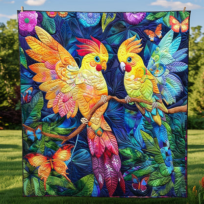 Colorful Cockatiel Couple WJ2308008CL Quilt