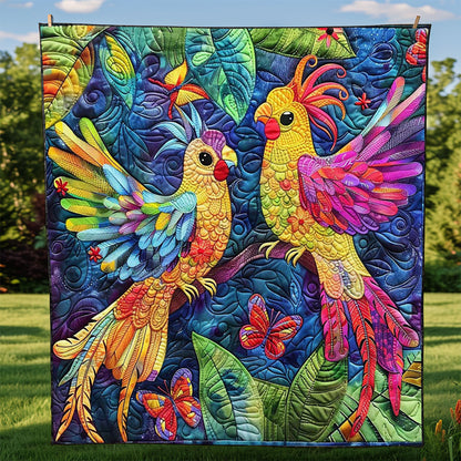 Colorful Cockatiel Couple WJ2308009CL Quilt